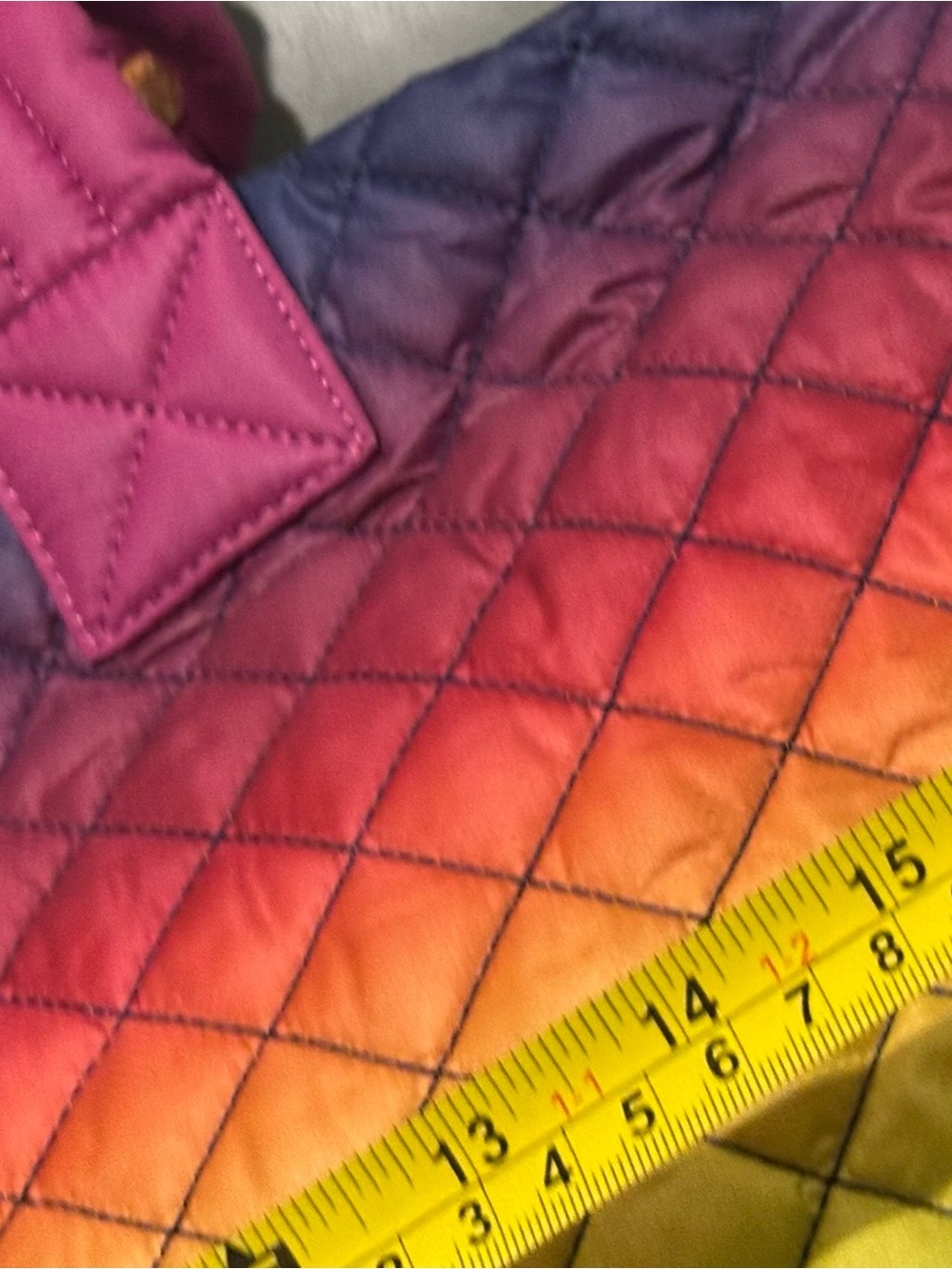 MZ Wallace Quilted Rainbow Gradient Tote - Pink, Purple, Blue, Green, Yellow - Picture 6 of 8